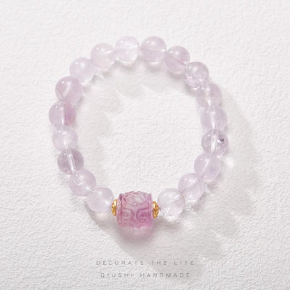Nine Purple Fire Bracelet for Women Birth Year Bracelet Purple Jade Birth Year Lavender Crystal Good Luck Bead Road Pass Bracelet