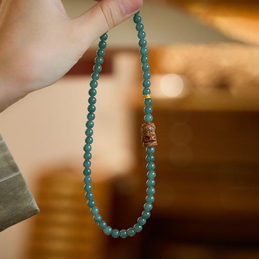 Natural Blue Water Jade Bracelet for Women Zakira Ram New Chinese Style Double Circle Bracelet Zakira Empress Tibetan Style Bracelet