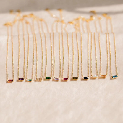 Titanium Steel Birthstone 12 Birthstone Zircon Necklace Monthly Stone Women High Color Retention Ins Necklace