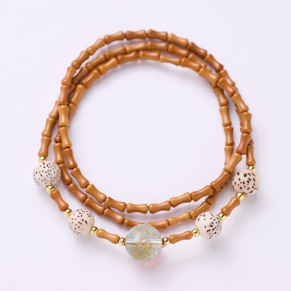 Nanhong Dream Bamboo Knot Olive Stone Bracelet Star Moon Bodhi Red Agate Heart Sutra Three-Circle Multi-Treasure Bracelet