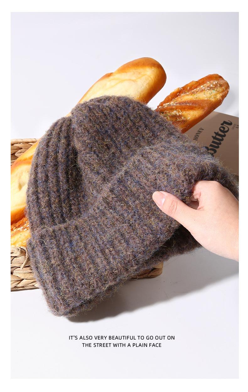 Autumn Winter Knitted Hat for Women Korean Fashion Slouchy Beanie Large Head Circumference Warm Knitted Hat Trendy Cold Hat