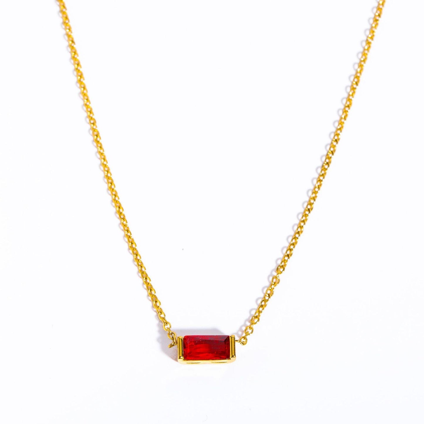 Titanium Steel Birthstone 12 Birthstone Zircon Necklace Monthly Stone Women High Color Retention Ins Necklace