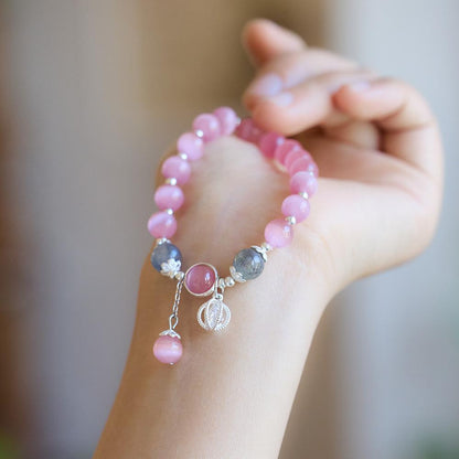 Cat's Eye Stone Bracelet for Women, Ins Niche Design, Simple Crystal Jewelry, Moonstone Bracelet, Best Friend Gift