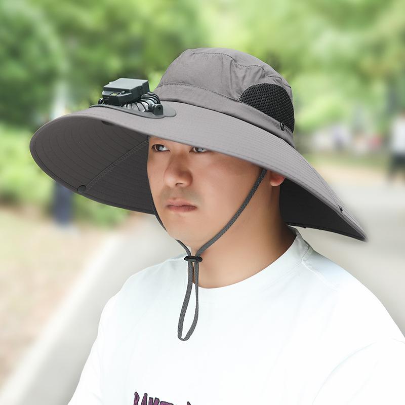 Summer Rechargeable Multi-Fan Hat Pastoral Outdoor Play Work Travel Sunshade Face Shield Wide Brim Sun Hat