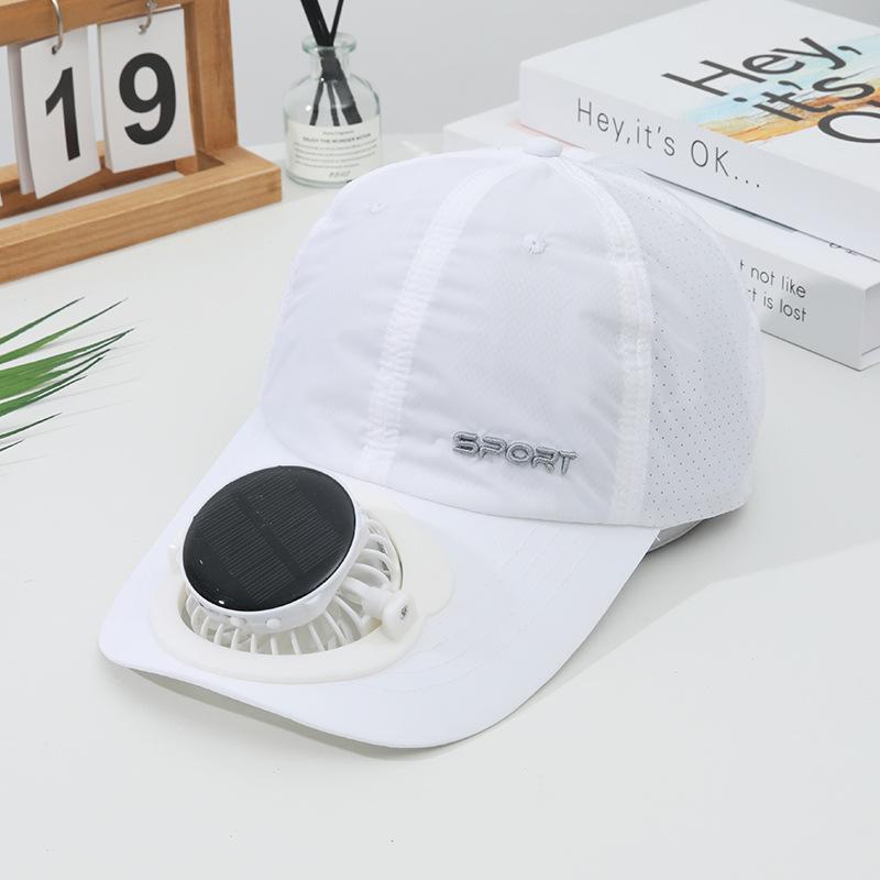 Summer Solar Charging Digital Display Fan Outdoor Quick-Dry Sunshade Sun Protection Wide Breathable Brim Hat Baseball Cap