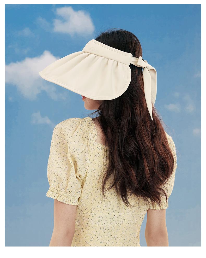 Spring and Summer Sun Hat Women's Big Brim Foldable Shell-like Bonnet Ice Silk Anti-Bacteria UV Protection Topless Hat