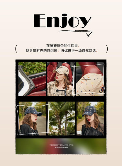 New Baseball Cap for Women In Stock Trendy Brand Korean Version Chinese Style 3D Embroidery Duckbill Cap Casual Versatile Sun Hat