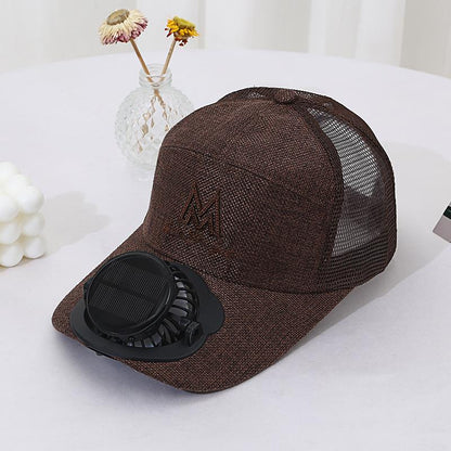 Adult Summer Solar Charging Fan Hat Men and Women Mesh Breathable Mesh Hat Casual Outdoor Extended Brim Sun Hat