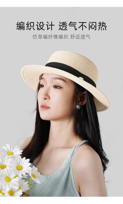 2023 Summer New Women's Straw Hat Outdoor Casual Beach Hat Wide Brim Slimming Sun Hat Vintage Sun Protection Hat