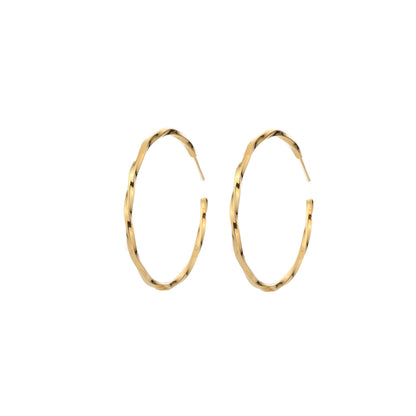 Minimalist Style Large Plain Hoop Light Luxury Ear Clips No Piercing Elegant European and American Metal High-end Design Versatile Earrings for Women Trendy