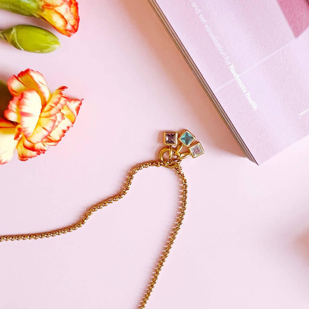 Titanium Steel 12 Birthstone Pendant DIY Accessories Necklace for Women Twelve Colorful Birthstone Cubic Zirconia Pendant