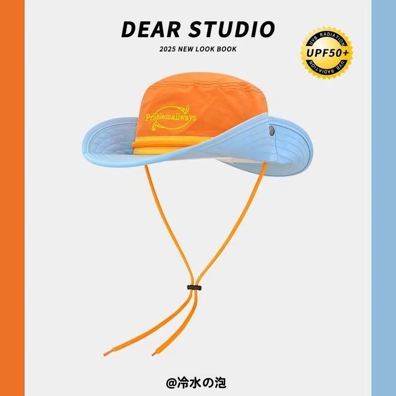 Women's Hat Internet Celebrity Climbing Color Block Fisherman Hat Patchwork Summer Outdoor Western Dopamine Trend