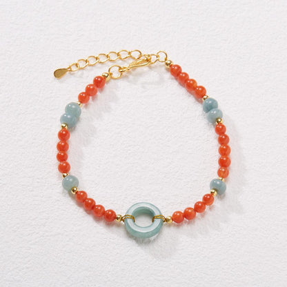 New Chinese Style Natural Sichuan Material 4MM Liangshan South Red Agate Bracelet for Women with Small Beads Cherry Persimmon Red South Red Agate Collection