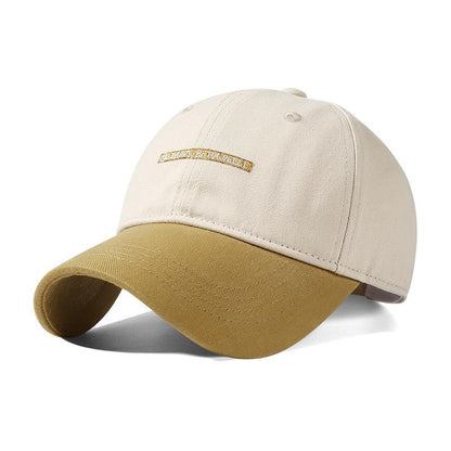 Spring Summer New Pure Cotton Baseball Cap Women Fashion Color-Block Soft Top Duckbill Cap Men Outdoor Casual Versatile Sun Hat