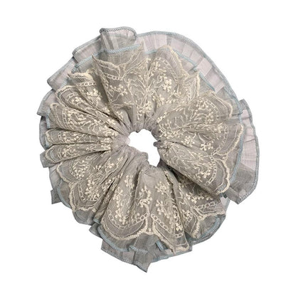 &lt;Dreamland&gt; Sheer Lace Hair Tie Ins Hair Accessories for Women Bun French Retro Hair Rope Hair Ornament Hair Flower