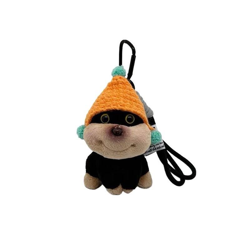 Bee Puppy Backpack with Hat Plush Doll Pendant Bag Pendant Bag Decoration Couple Funny Keychain Doll
