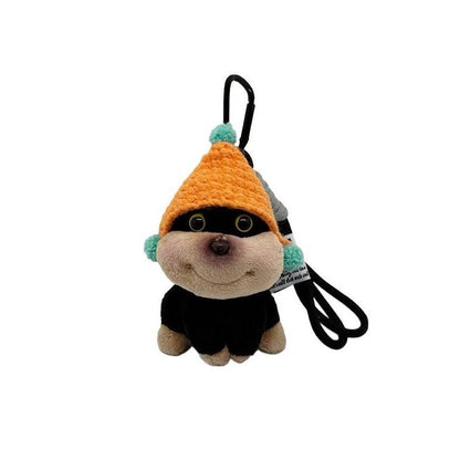 Bee Puppy Backpack with Hat Plush Doll Pendant Bag Pendant Bag Decoration Couple Funny Keychain Doll