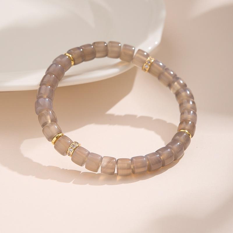 Natural Dopamine Natural Stone Bracelet for Women Rainbow Gold Diamond Multi-Gemstone High-End Texture Friendship Bracelet