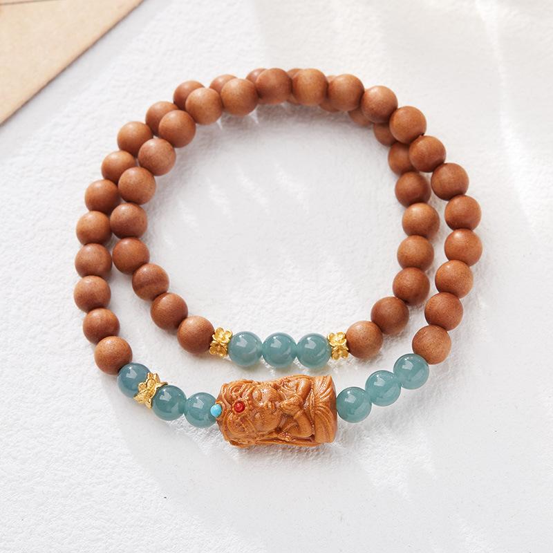 Natural Blue Water Jade Bracelet for Women Zakira Ram Milk Fragrance Barbie Sandalwood Cultural Play Bracelet