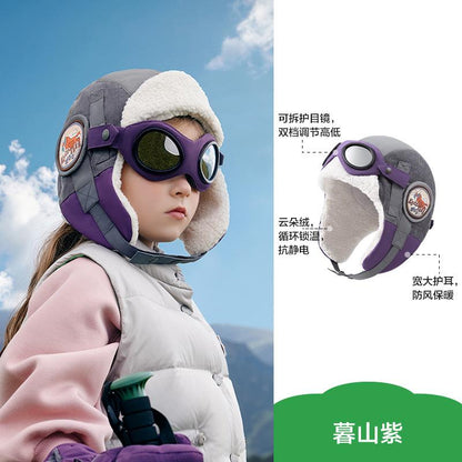 Pilot Children's Hat Autumn Winter Boys Lei Feng Hat Girls Windproof Ear Protection Baby Warm Hat