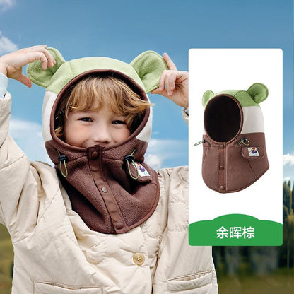 KK Tree Children's Hat Autumn Winter Boys Girls Baby Pullover Hat Winter Scarf Neck Warmer Ear Protection Warmth