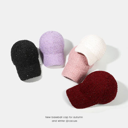 Classic Style Baseball Cap for Women Autumn and Winter Peaked Cap Korean Style Trendy All-Matching Hat Subnet Red Wind Makes Face Look Smaller