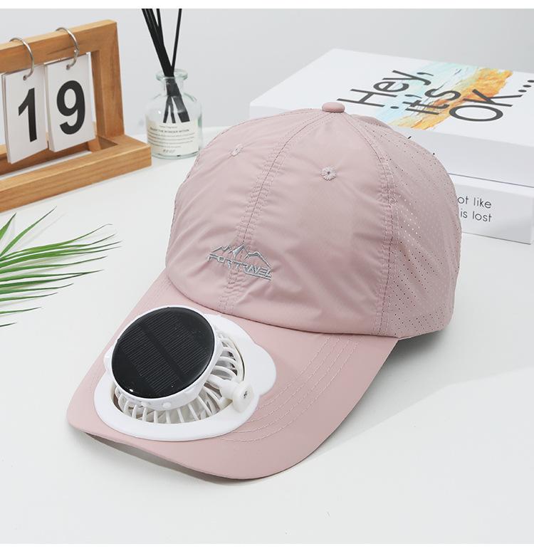 Summer Solar Charging Digital Display Fan Outdoor Quick-Dry Sunshade Sun Protection Wide Breathable Brim Hat Baseball Cap