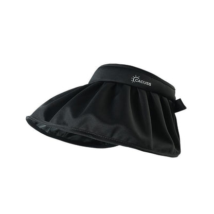 Spring and Summer Sun Hat Women's Big Brim Foldable Shell-like Bonnet Ice Silk Anti-Bacteria UV Protection Topless Hat