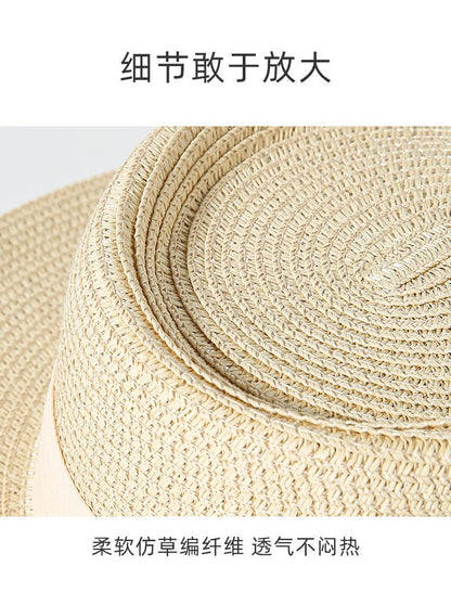 2023 Summer New Women's Straw Hat Outdoor Casual Beach Hat Wide Brim Slimming Sun Hat Vintage Sun Protection Hat