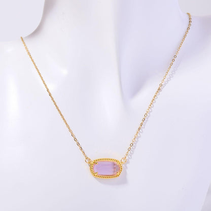 Natural Stone 12 Birthstone Necklace Crystal Pendant Bracelet Light Luxury Electroplated Real Gold Color Retention