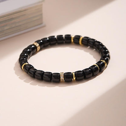 Natural Dopamine Natural Stone Bracelet for Women Rainbow Gold Diamond Multi-Gemstone High-End Texture Friendship Bracelet