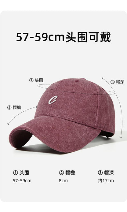 Spring Summer Hat Women Outdoor Sun Protection Baseball Cap Men Original Retro Embroidery Face Slimming Duckbill Cap