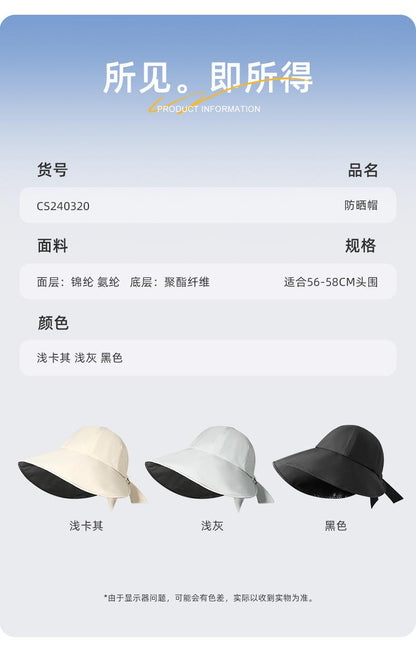 Spring and Summer New Sun Hat Large Brim Vinyl Sun Protection Hat Women UV Protection Foldable Sun Hat