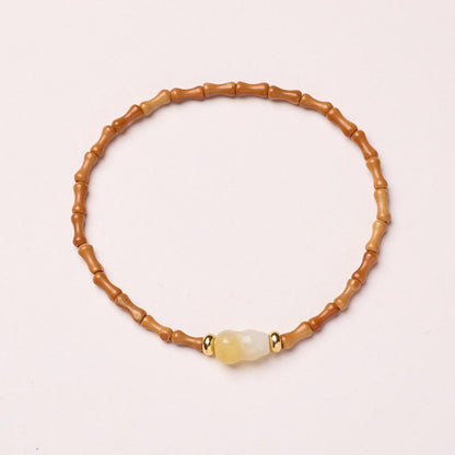 Temple Style Natural Olive Stone Bracelet New Chinese Style Bamboo Knot Bracelet Taoist Temple Souvenir Wholesale