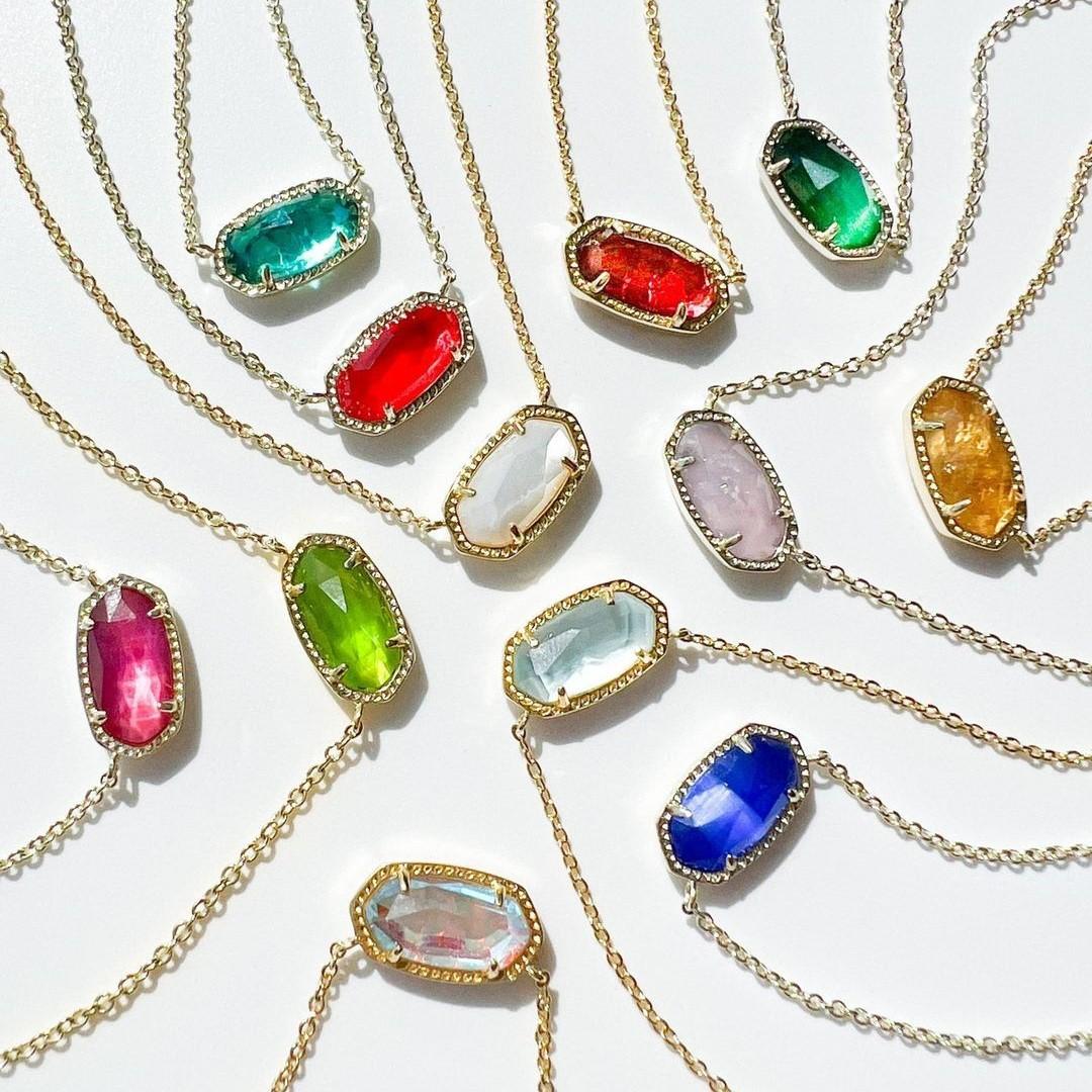 Natural Stone 12 Birthstone Necklace Crystal Pendant Bracelet Light Luxury Electroplated Real Gold Color Retention