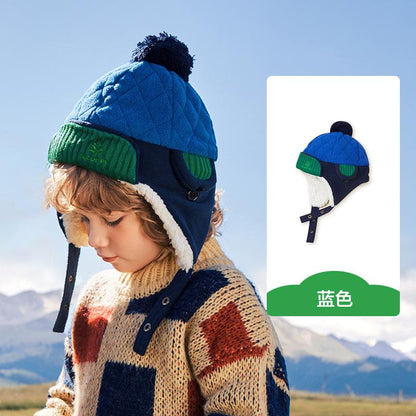 Children's Hat Winter Baby Lei Feng Hat Autumn Winter Boys Girls Kids Korean Style Fleece Lined Warm Ear Protection Hat