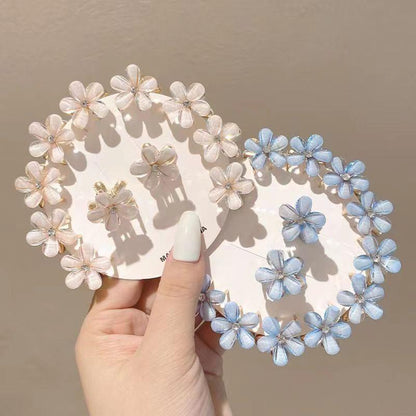 Internet Celebrity Camellia Women's Hair Claw Clip Internet Celebrity Braided Flower Bangs Hair Clip Women's Fashion Versatile