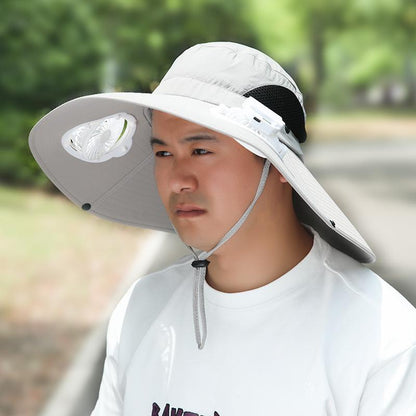 Summer Rechargeable Multi-Fan Hat Pastoral Outdoor Play Work Travel Sunshade Face Shield Wide Brim Sun Hat