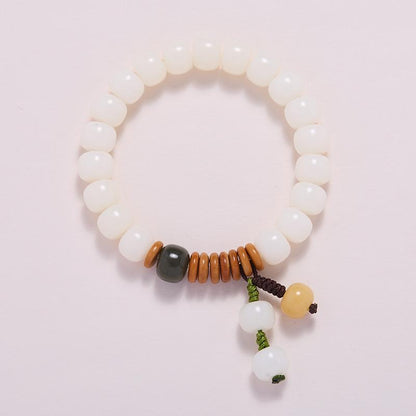Natural Straight-Cut White Jade Bodhi Bead Bracelet Multi-Treasure Bodhi Seed Bracelet for Women Wrap-around Soft Bodhi Root Bracelet Wholesale