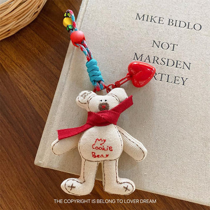New Cartoon Doll Heart-shaped Lanyard Hanging Ornament Sweet Cute Keychain Bag Pendant Adjustable Lanyard
