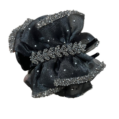 Oriental Pearl [Yuanmai] Elegant Light Luxury Organza Bun Clip Half Up Ponytail Hair Clip Ophiopogon Bun Clip