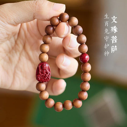 Milk Fragrance Barbie Sandalwood Twelve Zodiac Birth Year Bracelet Original Mine Purple Gold Cinnabar Birth Buddha Dragon Year Bracelet