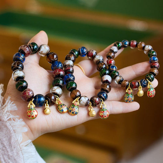 Incense Ash Glazed Bracelet Five-Color Incense Ash Family of Three Perfect Harmony Gold-Devouring Beast Palace Bracelet
