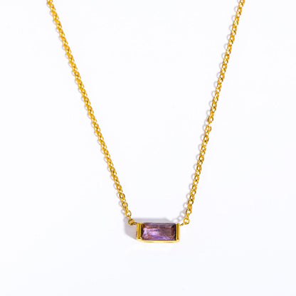 Titanium Steel Birthstone 12 Birthstone Zircon Necklace Monthly Stone Women High Color Retention Ins Necklace