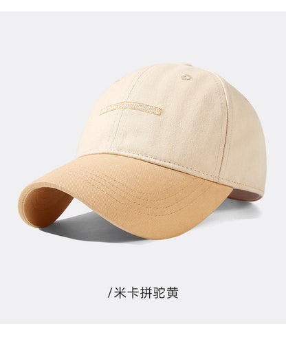 Spring Summer New Pure Cotton Baseball Cap Women Fashion Color-Block Soft Top Duckbill Cap Men Outdoor Casual Versatile Sun Hat
