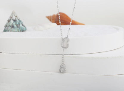 Niche Tassel Inlaid Diamond Gourd National Style S925 Sterling Silver Necklace for Women High-end Non-fading Hollow Small Gourd Jewelry