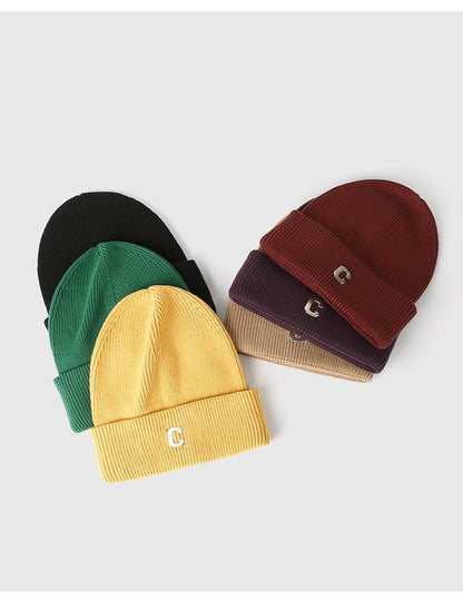 Couple Style Knitted Hat Simple Large Head Circumference Wool Hat Men Korean Version Trendy Cold Hat Autumn Winter Head Wrap Hat