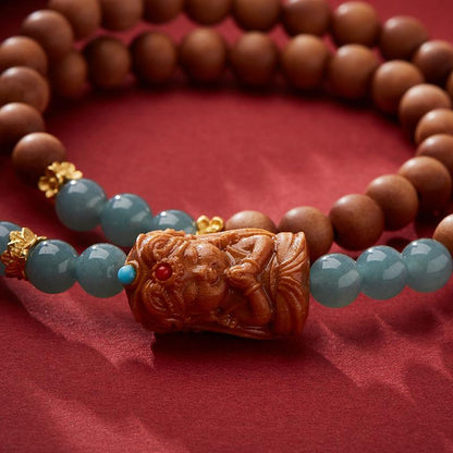 Natural Blue Water Jade Bracelet for Women Zakira Ram Milk Fragrance Barbie Sandalwood Cultural Play Bracelet