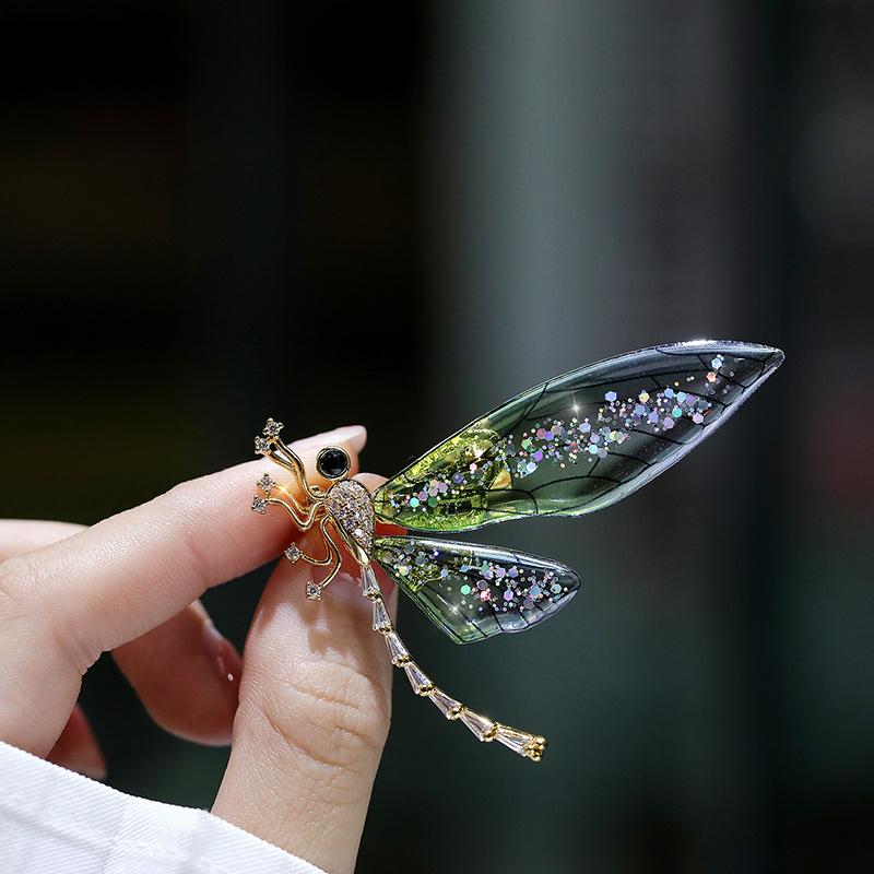 Sparkling Acrylic Transparent Wings Dragonfly Brooch Clothing Accessories Butterfly Corsage Bee Pin