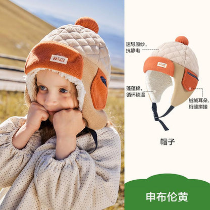 Fluffy Ear Protection Hat Children's Hat Autumn Winter Style Baby Lei Feng Hat Warm Anti-Static Boys Girls Class A